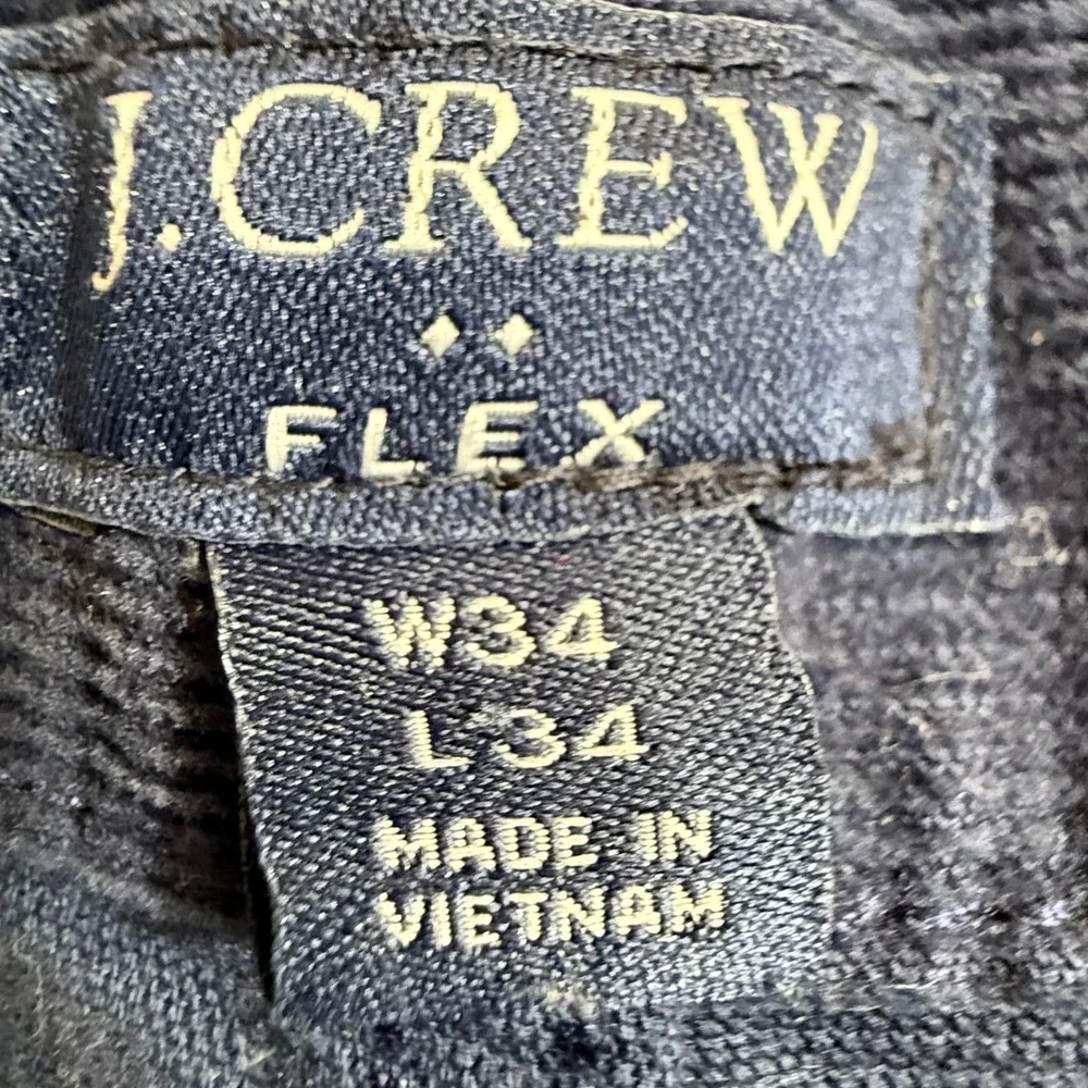 J Crew Flex‎ Corduroy Pants Mens 34x34 Slim Fit Dark Wash Navy Blue Stretch